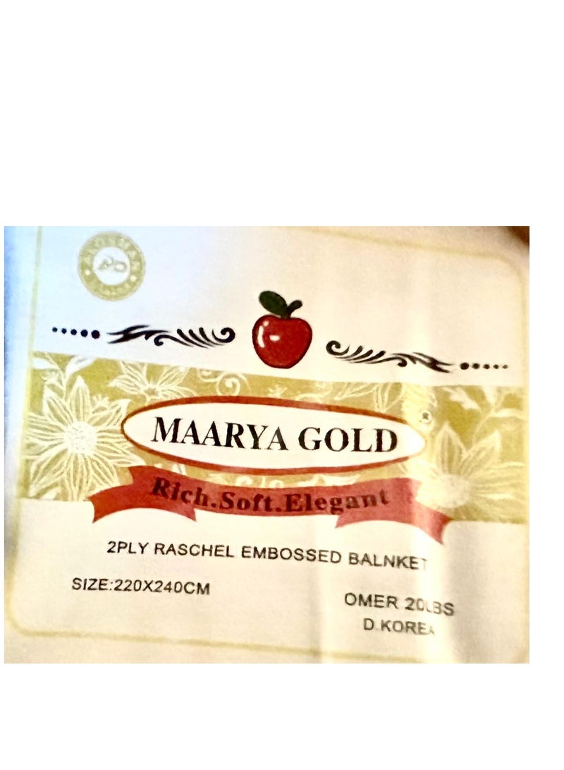 MAARYA GOLD 2 PLY SUPER SOFT EMBOSSED BLANKET - Image 5