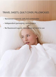 Generic 3 Piece Disposable Bed Sheet Set Single Travel Sheet Set Suitable for Business Travel and Spa Hotel  - Image 3