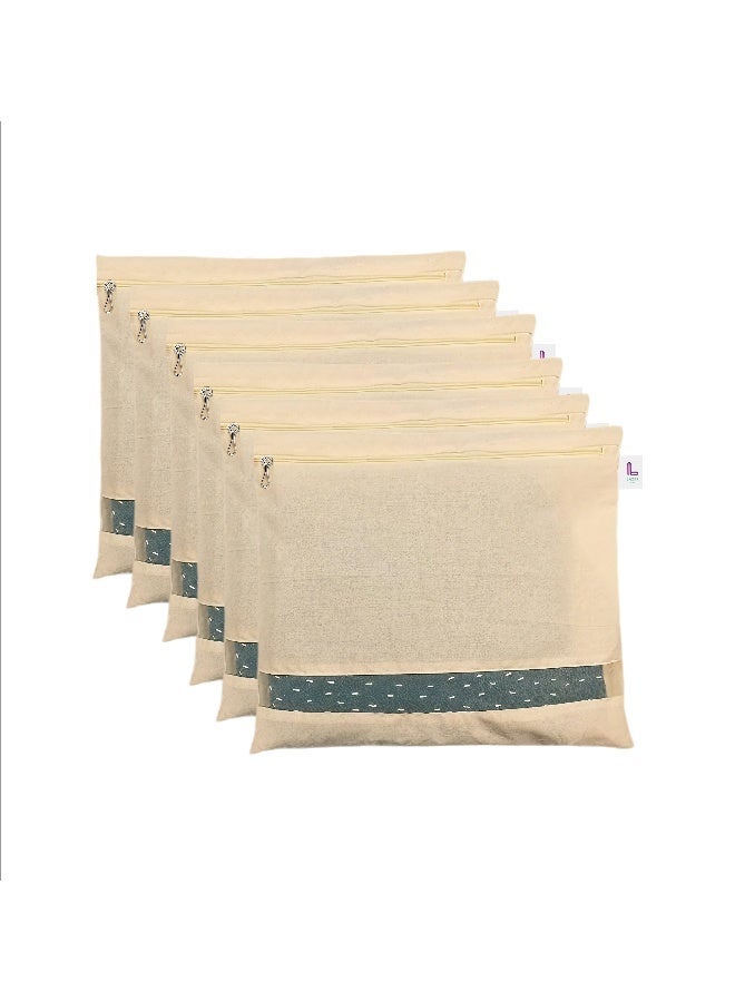 Lazer Cotton Storage Bags Set of 6 for Clothes - Image 1