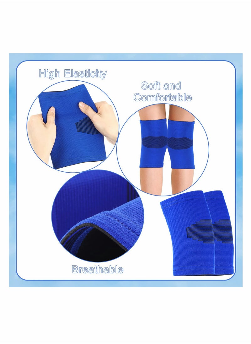 Excefore Kids Knee Sleeve Kids Knee Brace Children Knee Support Kids Knee Compression Sleeve Child Knee Pads for Basketball, Volleyball, Sports, Blue and Black (Small) 2 Pairs  - Image 3