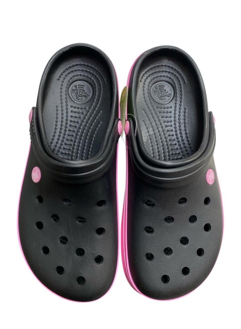 crocs Women's CrossLite Clog - Comfortable - Lightweight - Stylish Design - Easy to Wear - Black with Pink Accents - Image 2