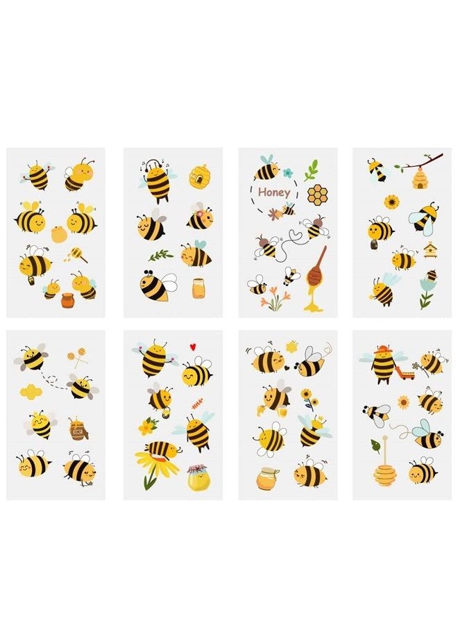 Cleverplay - 24 Sheets Bumble Bee Temporary Tattoos, Birthday Decorations Bee Party Favors - Image 1