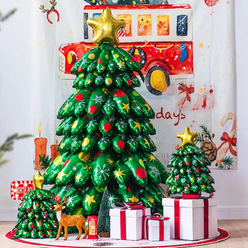 TaTalife Inflatable Christmas Tree 40 Inch SelfStanding Balloons Indoor and Outdoor Christmas Tree Foil Balloons Perfect Xmas Party Decorations Photo Prop - Image 5
