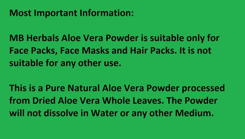 MB Herbals Aloe Vera Powder 8 oz (227 Gram / 0.5 lb) | Aloe barbadensis Powder | Natural Skin Moisturizer | Promotes Hair Growth | for External Use Only - Image 3