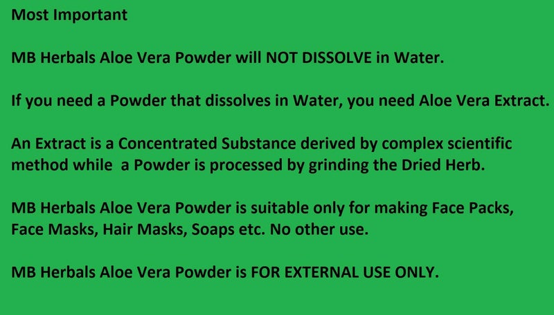 MB Herbals Aloe Vera Powder 8 oz (227 Gram / 0.5 lb) | Aloe barbadensis Powder | Natural Skin Moisturizer | Promotes Hair Growth | for External Use Only - Image 4