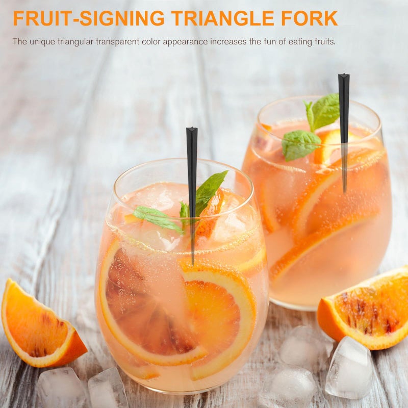 500pcs Black Triangular Fruit Forks Set For Party Dessert And Home Entertaining - Image 4