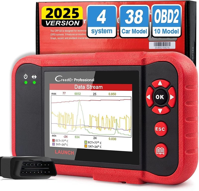 LAUNCH CRP123 V20 OBD2 Scanner 2025 Upgrade 4 Systems Scanner with 3 Reset Oil SAS Throttle Reset Full OBD2 Code Reader