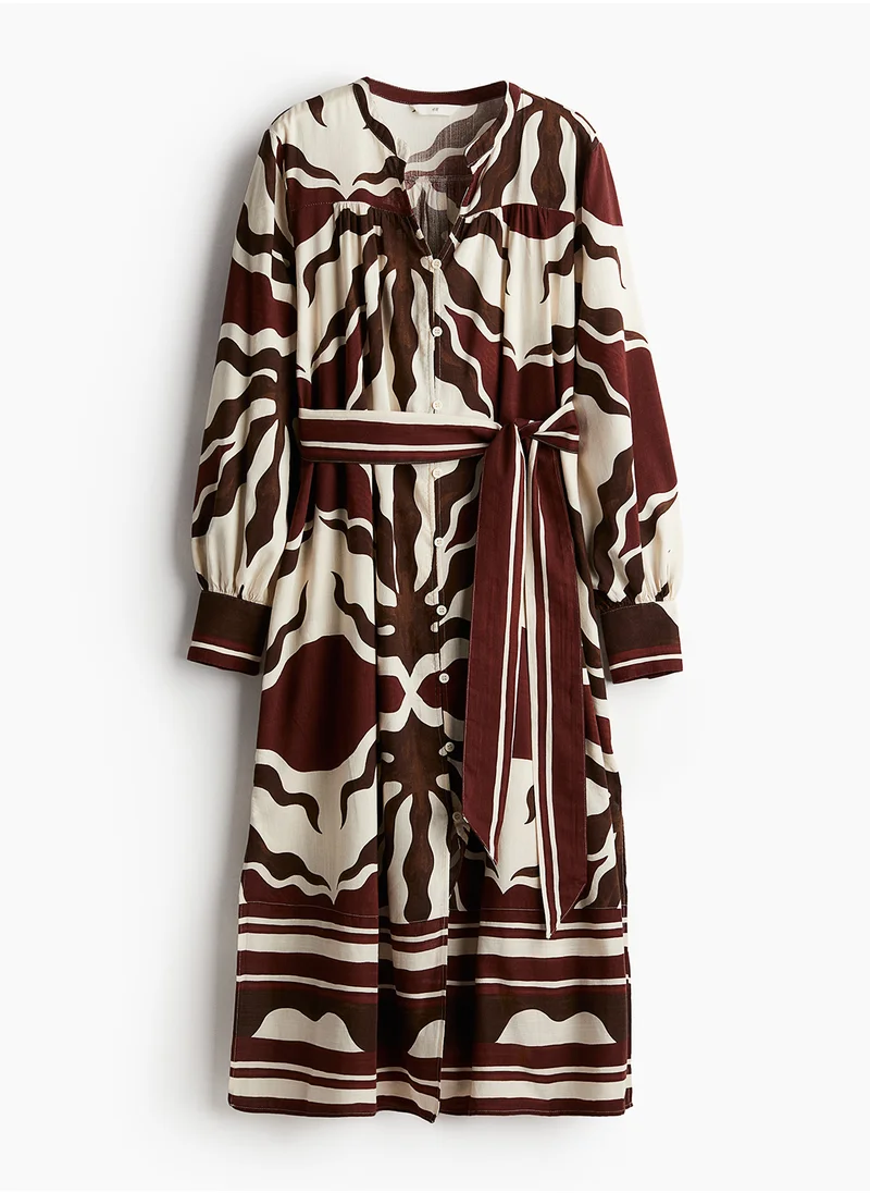 اتش اند ام Tie-Belt Kaftan Dress
