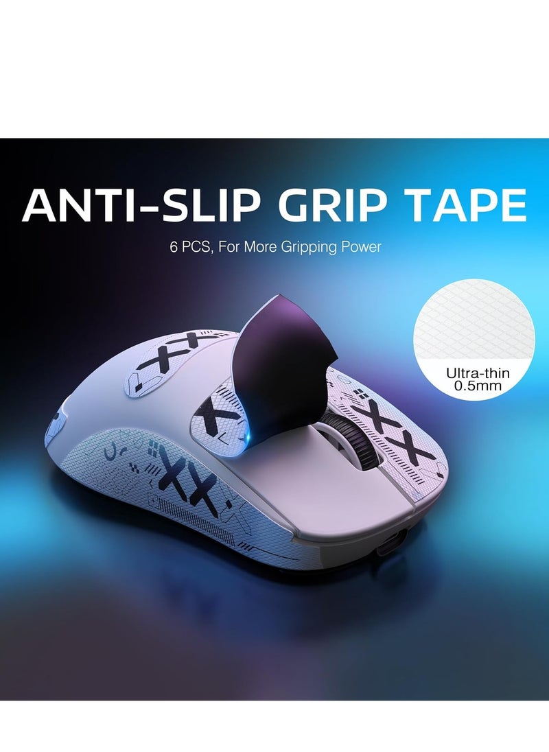Attack Shark X3 Pro 4K/8K Hz Mouse, 59g Superlight BT/2.4G Wireless/Wired Gaming Mouse, PixArt PAW3395 Gaming Sensor, 26000 DPI, Griptape, Programmable Buttons for Win11/Xbox/PS/Mac(White)  - Image 3