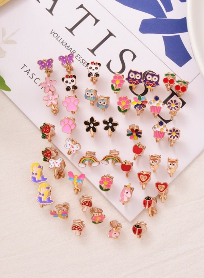 24 Pairs Kids Clip On Earrings For Girls Play Earrings Party Favor Kids Princess Play Jewelry Perfect for kids with no piercing 