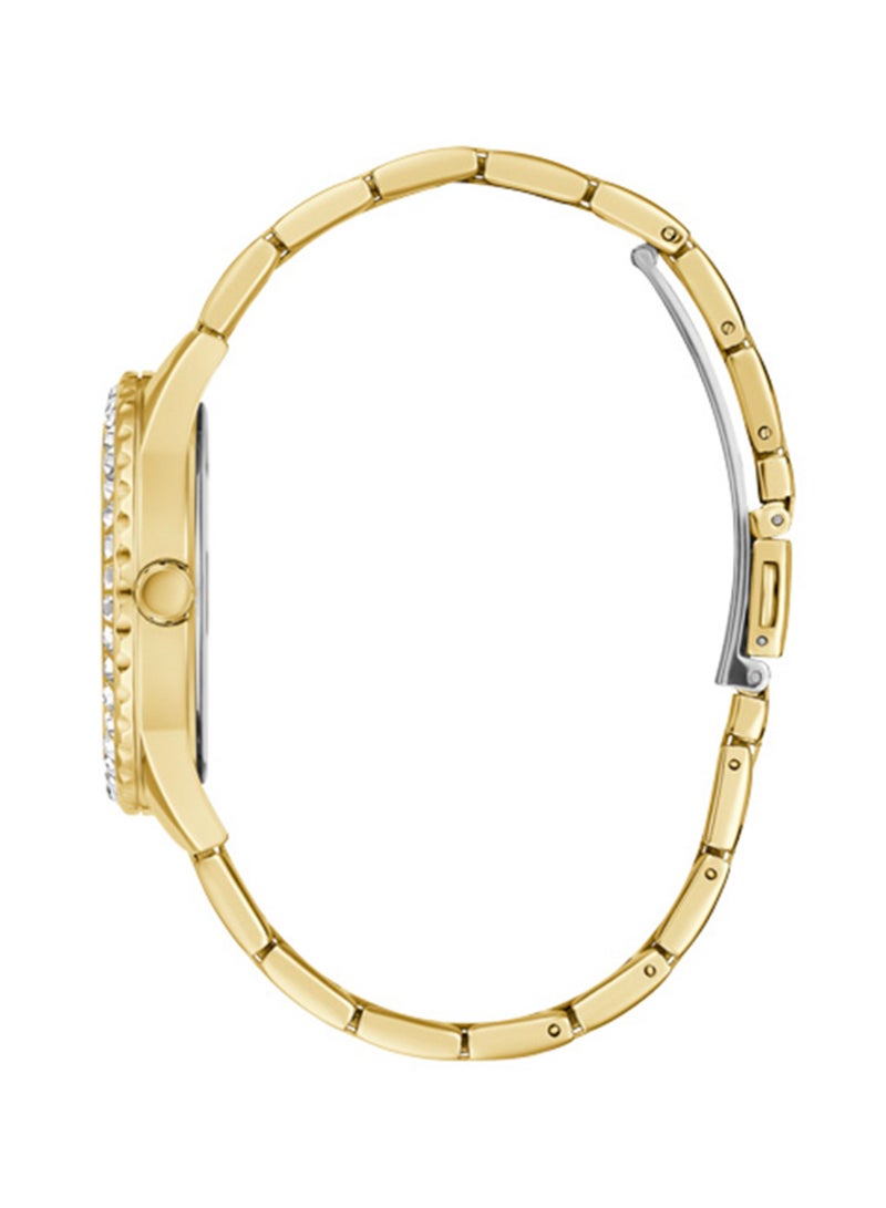 GUESS ساعة GUESS النسائية من مجموعة Glitter Burst أنالوج بمينا ذهبية - GW0405L2 - Image 4