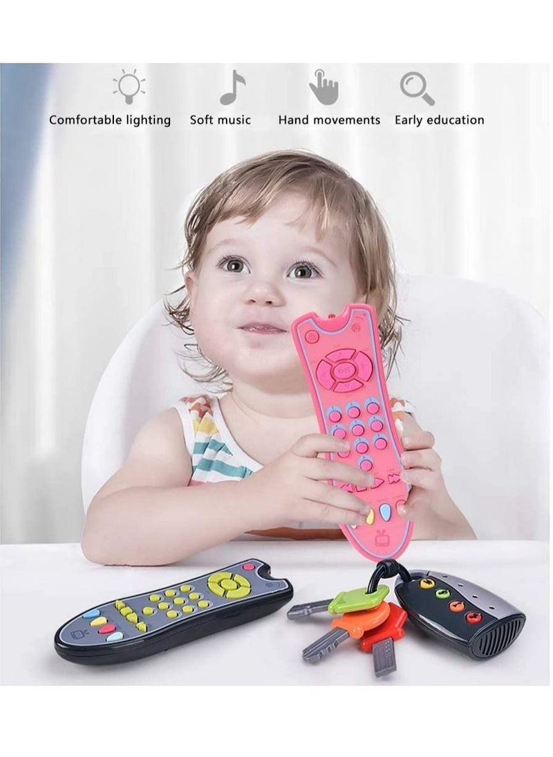Baby TV Remote Control Learning Toy, for 6 Months+ Baby,My First Learning Toy with 3 Languages Encourage Babies and Toddlers to Learn Numbers,Educational Kids Toy,GREY