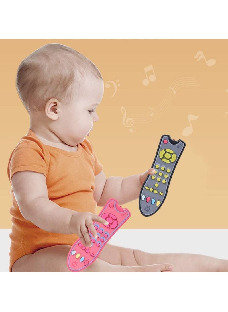 Baby TV Remote Control Learning Toy, for 6 Months+ Baby,My First Learning Toy with 3 Languages Encourage Babies and Toddlers to Learn Numbers,Educational Kids Toy,GREY