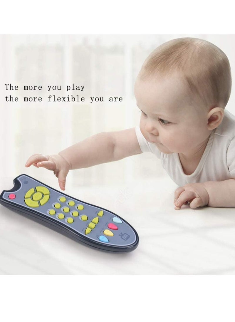 Baby TV Remote Control Learning Toy, for 6 Months+ Baby,My First Learning Toy with 3 Languages Encourage Babies and Toddlers to Learn Numbers,Educational Kids Toy,GREY