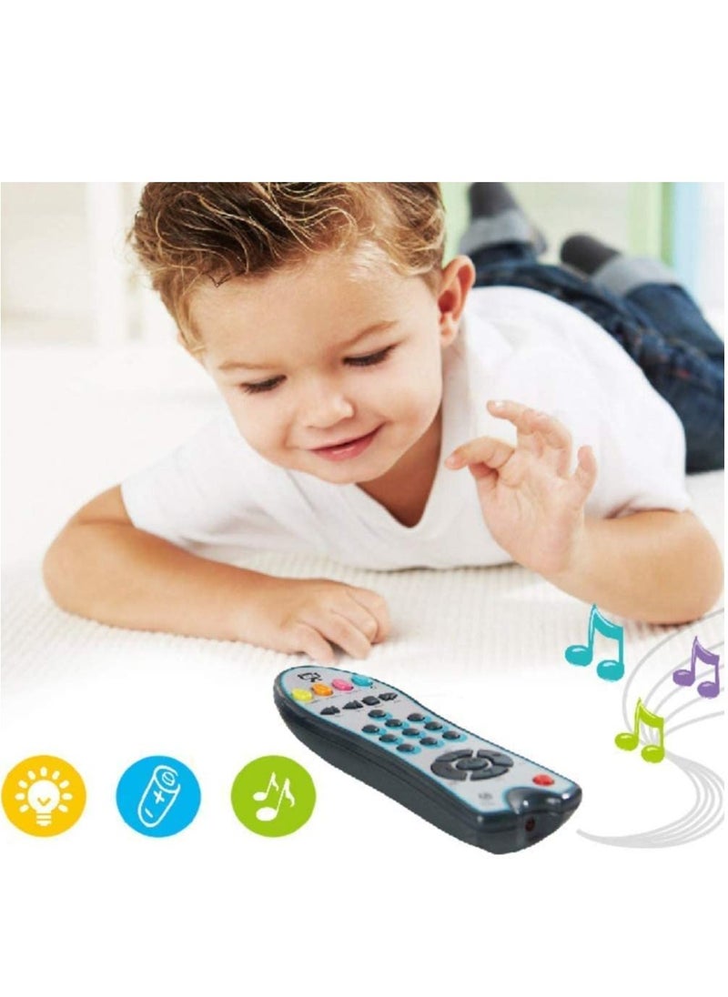 Baby TV Remote Control Learning Toy, for 6 Months+ Baby,My First Learning Toy with 3 Languages Encourage Babies and Toddlers to Learn Numbers,Educational Kids Toy,GREY