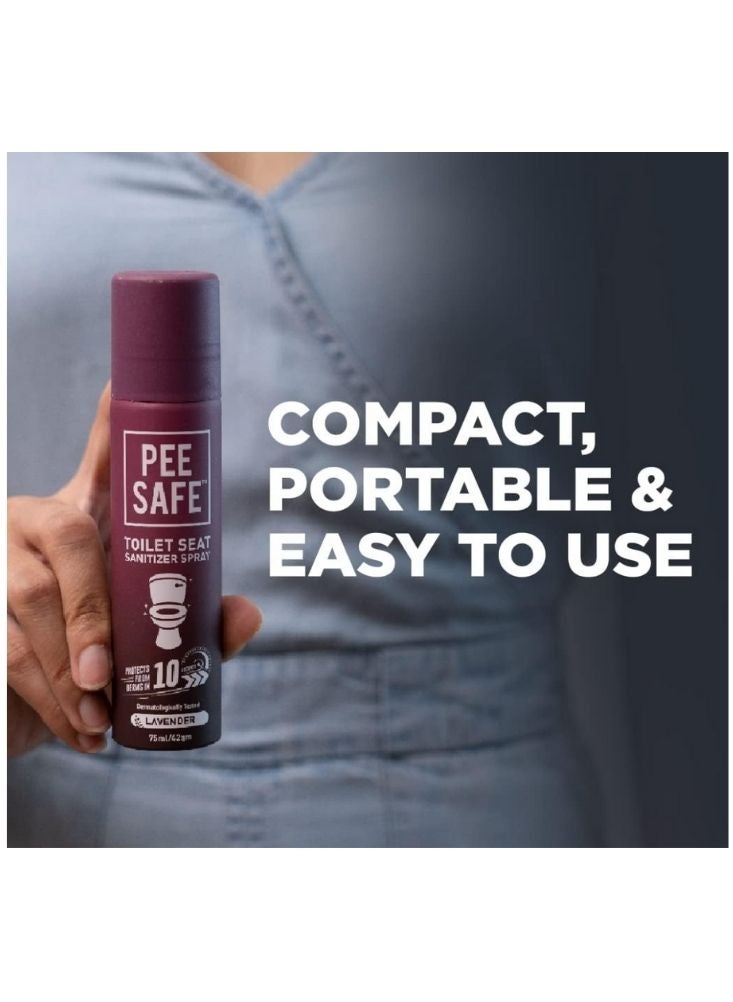 Pee Safe Toilet Seat Sanitizer SprayLavender (75ml) - Image 2