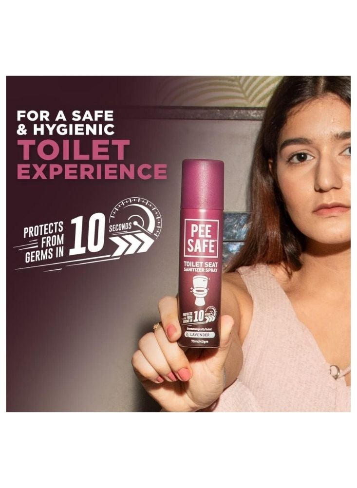 Pee Safe Toilet Seat Sanitizer SprayLavender (75ml) - Image 5