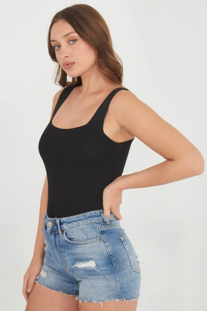 Işılda Fashion Women's Square Neck Knitted Blouse  - Image 1