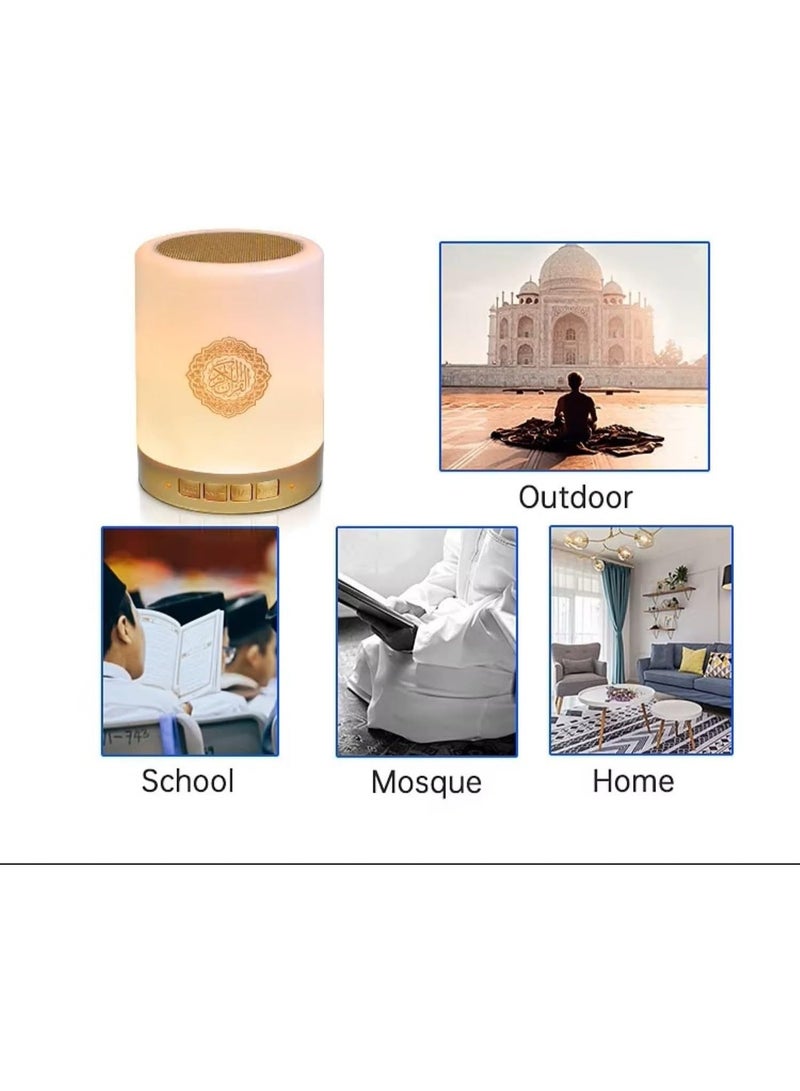 SQ-112 Quran Speaker Bluetooth with Touch LED Lamp, Portable Quran Player with 18 Reciters & 14 Translations, Remote Control, FM Radio & MP3 – Islamic Quran Speaker for Home & Mosque & school - Image 3