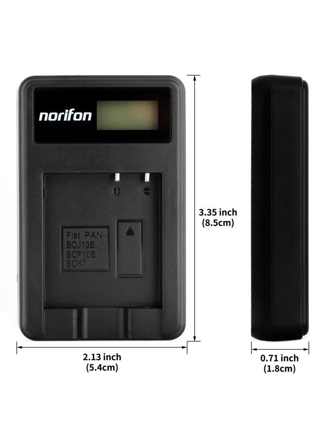 Norifon DMW-BCF10 LCD USB Charger for Panasonic Lumix DMC-FH20, DMC-FH22, DMC-FH24, DMC-FH25, DMC-FH3, DMC-FH5, DMC-FS15, DMC-FS6, DMC-FS7, DMC-FT1, DMC-FT4, DMC-FX70, DMC-FX78 Camera and More - Image 4
