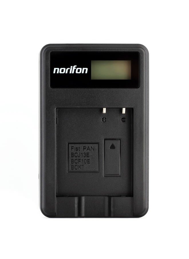 Norifon DMW-BCF10 LCD USB Charger for Panasonic Lumix DMC-FH20, DMC-FH22, DMC-FH24, DMC-FH25, DMC-FH3, DMC-FH5, DMC-FS15, DMC-FS6, DMC-FS7, DMC-FT1, DMC-FT4, DMC-FX70, DMC-FX78 Camera and More - Image 1