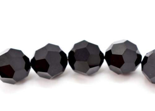 Adabele 100pcs Adabele Austrian 10mm Faceted Loose Round Crystal Beads Jet Black Compatible with 5000 Swarovski Crystals Preciosa SS2R-1023 - Image 2