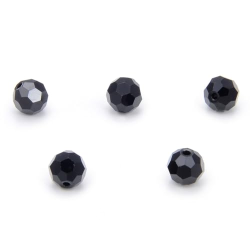 Adabele 100pcs Adabele Austrian 10mm Faceted Loose Round Crystal Beads Jet Black Compatible with 5000 Swarovski Crystals Preciosa SS2R-1023 - Image 3