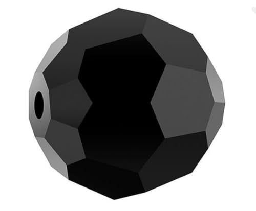 Adabele 100pcs Adabele Austrian 10mm Faceted Loose Round Crystal Beads Jet Black Compatible with 5000 Swarovski Crystals Preciosa SS2R-1023 - Image 1