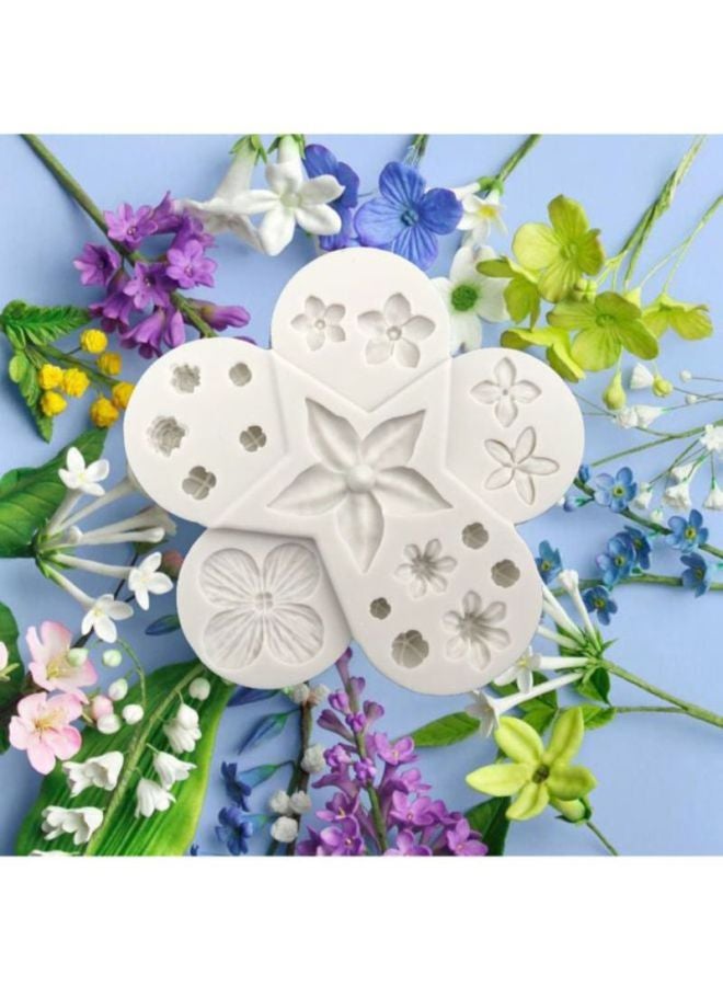 Flowers Chocolate Sugarcraft Mold White 11x11x2cm - Image 3