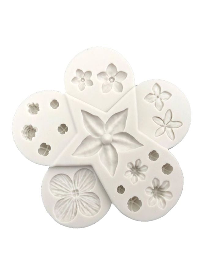 Flowers Chocolate Sugarcraft Mold White 11x11x2cm - Image 1