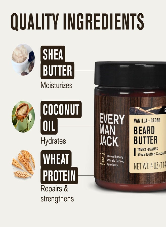 Every Man Jack Beard Butter Gift Set for Men – Full Size 3-Pack Variety with Sandalwood, Vanilla + Cedar & Aged Bourbon Scents – Naturally Derived with Shea Butter & Coconut Oil – 4 oz (3 Pack) - Image 5