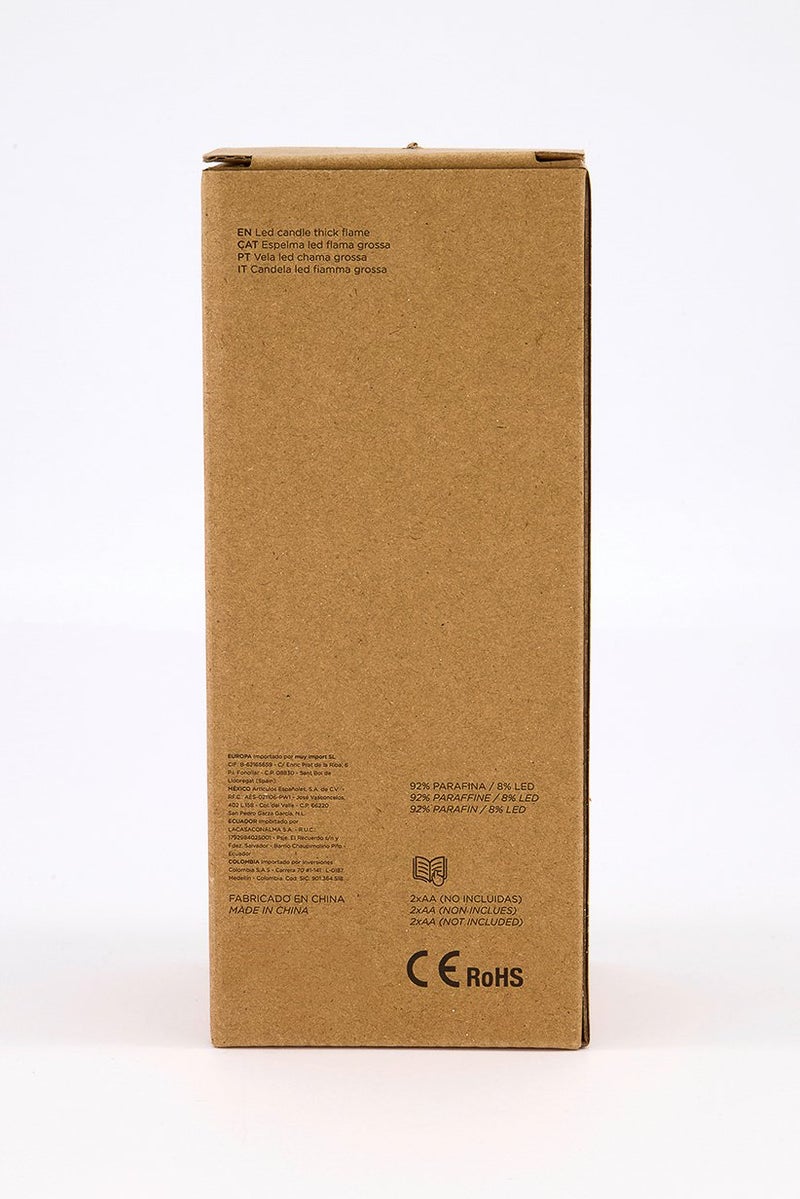 Muy Mucho LED Candle Thick Flame, White - Image 2