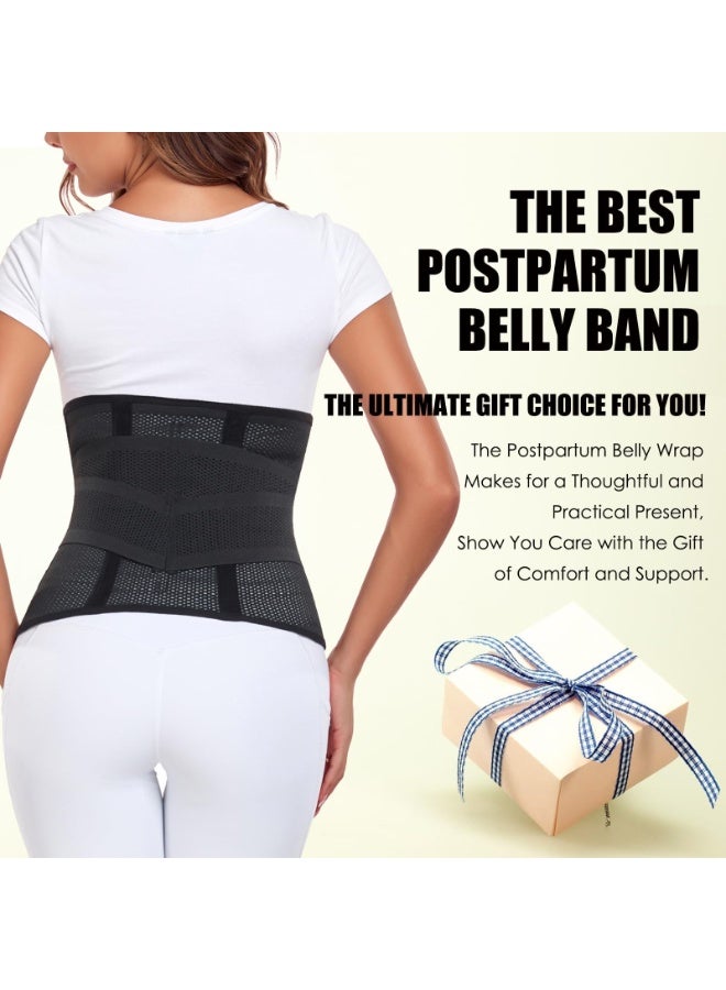 حزام بطن ما بعد الولادة - لفافة بطن ما بعد الولادة، حزام دعم للتعافي بعد العملية القيصرية (أسود داكن، مقاس XL) - Image 5