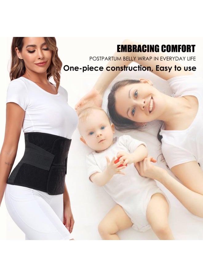 حزام بطن ما بعد الولادة - لفافة بطن ما بعد الولادة، حزام دعم للتعافي بعد العملية القيصرية (أسود داكن، مقاس XL) - Image 4
