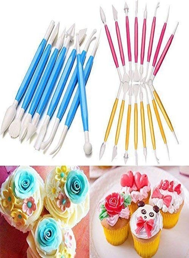 PAVITYAKSH Package of 8 with 16 Different Shapes Exclusive Modeling Set for Fondant Gum Paste Sugar Craft and Cake Decoration Clay Modelling Tools Set-1, Multi Color - Image 1