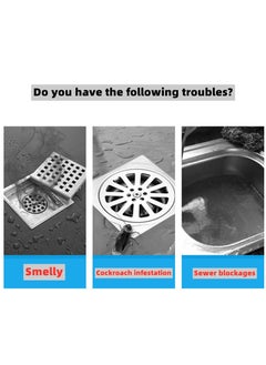 SYOSI Tub Stopper Silicone Floor Drain Anti-Odor Mat, Sewer Mat Deodorizing Drain Plugs, Kitchen Seal Sewer Deodorization Cover for Kitchen, Bathroom and Laundry (5.7x5.7 Inch)  - Image 5