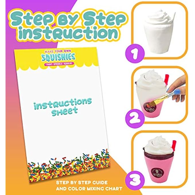 Insnug Sensory Toys Squishy Toy Food - Stress Relief Squishies for Girl Kids Age 4 6 8 10 Kawaii Jumbo DIY Slow Rising Squeeze Autism Toys Unicorn Gift Ice cream Cake Milk Shake Donut Painting Art Set - Image 5
