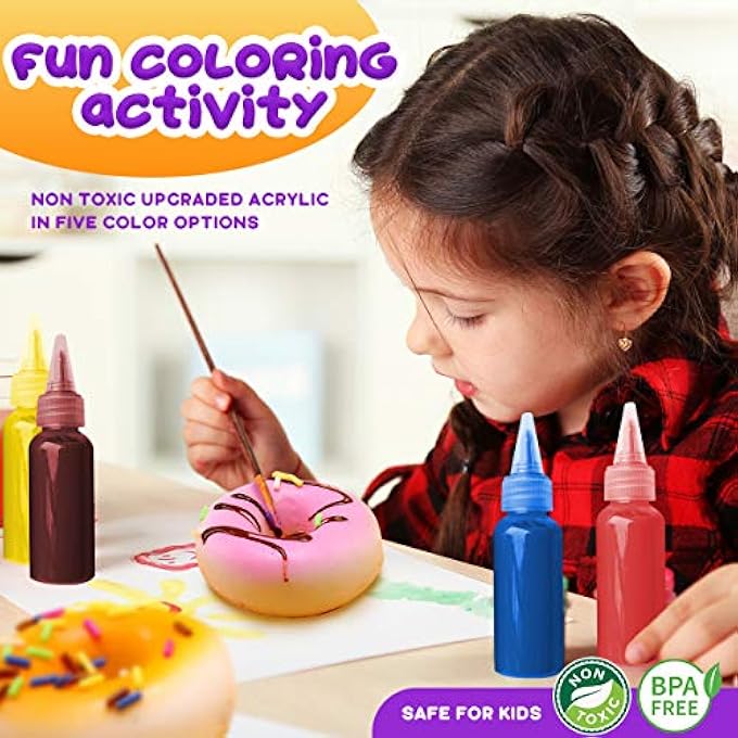 Insnug Sensory Toys Squishy Toy Food - Stress Relief Squishies for Girl Kids Age 4 6 8 10 Kawaii Jumbo DIY Slow Rising Squeeze Autism Toys Unicorn Gift Ice cream Cake Milk Shake Donut Painting Art Set - Image 4