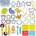 Jaeespon Dough Tools Play for KidsDough Accessories Molds Dinosaur Fruit Roller Cutter Scissor and Storage Box Party Favors Set for Age 3 - Image 3