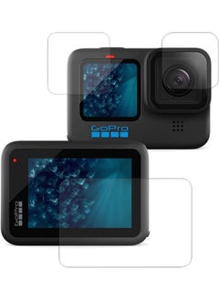 Generic Pack of 3 Screen Protectors for GoPro Hero 12, Tempered Glass Screen Protector + Lens Protector + HD Small Display, HD Clear Screen Protector  - Image 1