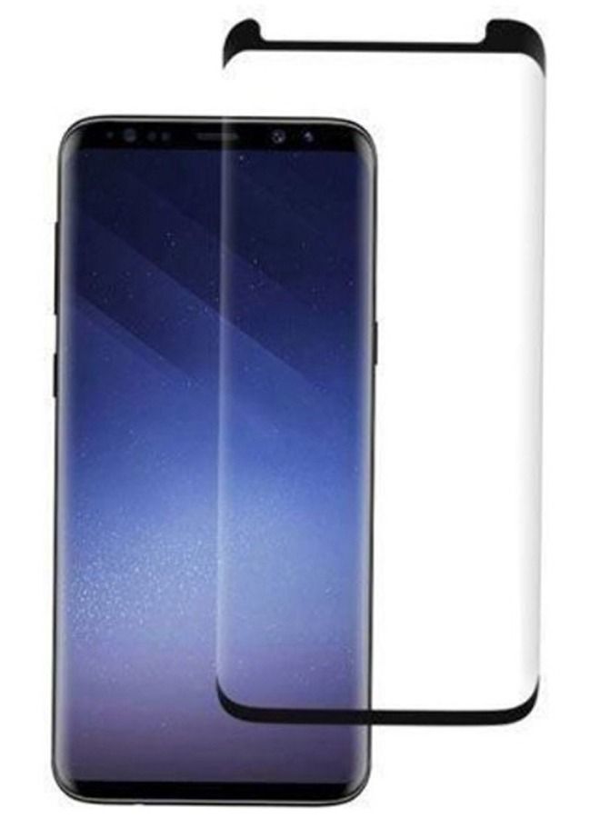 واقي شاشة من الزجاج المقوى لهاتف Samsung S9 Plus مقاس 6.2 بوصة أسود / شفاف