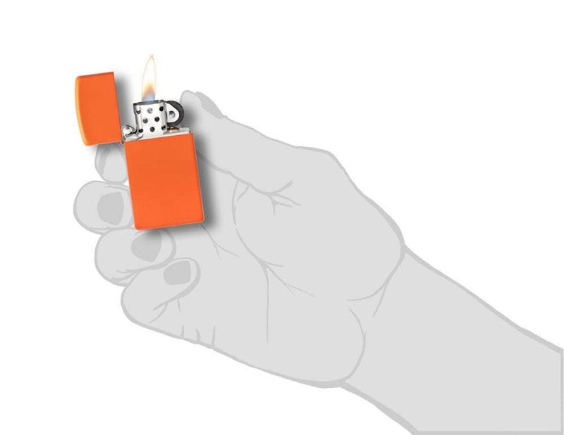 Zippo Premium Matte Orange Finish Windproof Pocket Lighter Stylish Look Premium Metal Body Eco Environment-Friendly Unique Stylish Design Travel Friendly - Image 4