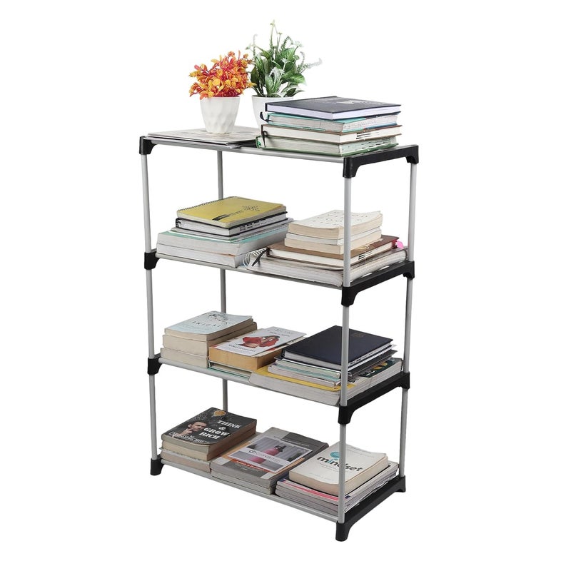 LOTSPEK 4-Tier Book Rack - Sturdy Multi-Level Storage Organizer for Books, Magazines, and Office Supplies, Space-Saving Design”Adjustable Multi-Functional Book Organizer,Book Rack,Bookshelf Storage - Image 3