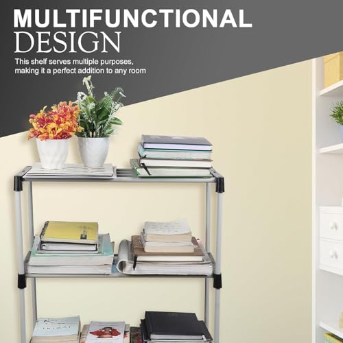 LOTSPEK 4-Tier Book Rack - Sturdy Multi-Level Storage Organizer for Books, Magazines, and Office Supplies, Space-Saving Design”Adjustable Multi-Functional Book Organizer,Book Rack,Bookshelf Storage - Image 4