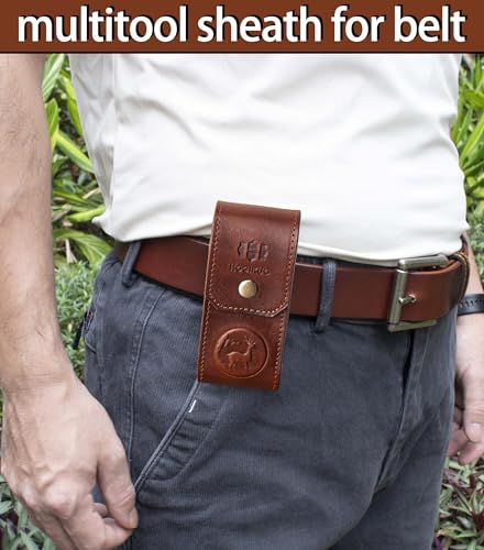 HOGIKUO Leather Multitool SheathMulti Tool Holster for Leatherman Gerber SOG and Similar Folding Tools Coffee for 4 to 45 Tools - Image 3
