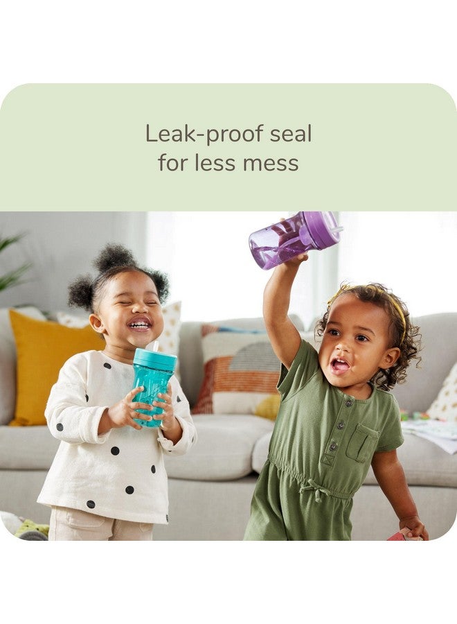 NUK Everlast Weighted Straw Cup Superdurable Leakproof Toddler Sippy Cup Purple 10 Oz 2 Count (Pack Of 1) - Image 5