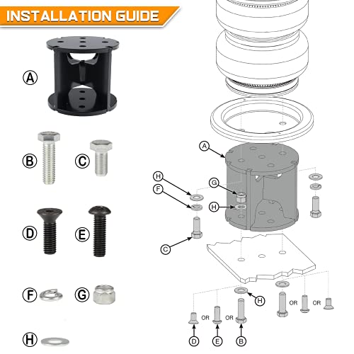 Yoursme 52440 Air Spring Spacers 4” Lift Spacers Straight Compatible with Most Air Spring Lift Kits - Image 4