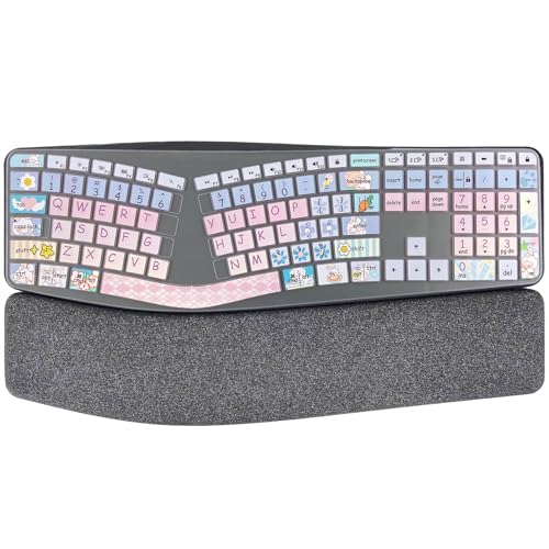 DSINFOYO Cute Silicone Keyboard Cover for Logitech Ergo K860 Ergonomic Keyboard, US Layou, Cute Bunny - Image 1