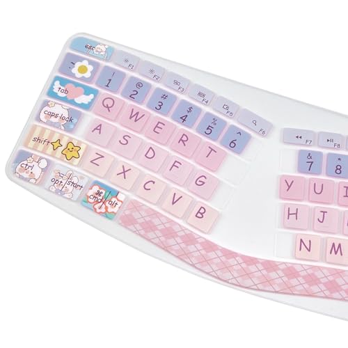 DSINFOYO Cute Silicone Keyboard Cover for Logitech Ergo K860 Ergonomic Keyboard, US Layou, Cute Bunny - Image 5