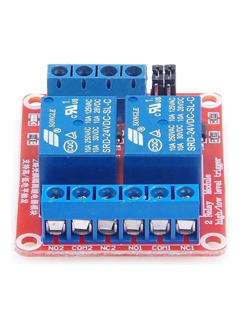 وحدة ريلي 24 فولت DC ذات قناة 2 مع محفز Optocoupler عالي / منخفض المستوى - Image 2